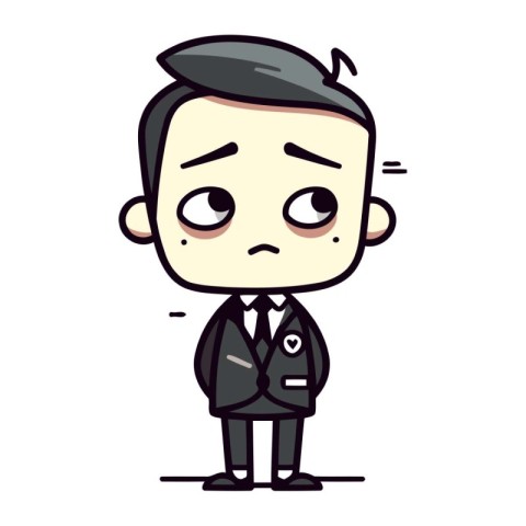 Angry Businessman Wearing Suit Vector Cartoon Illustration