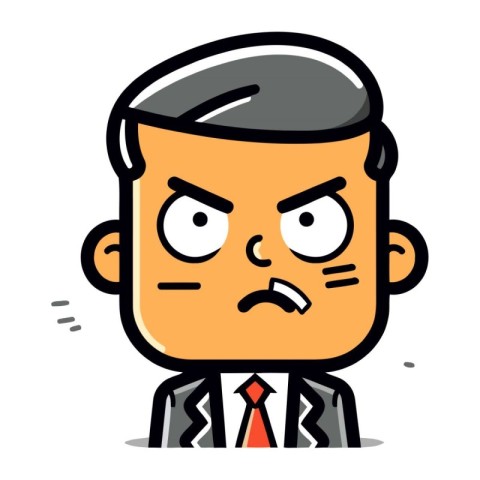 Angry Businessman Cartoon Vector Illustration