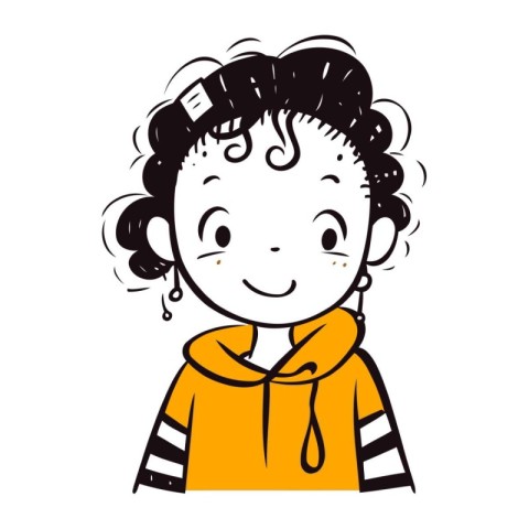 Illustration of a Little Girl Wearing a Warm Clothes Vector
