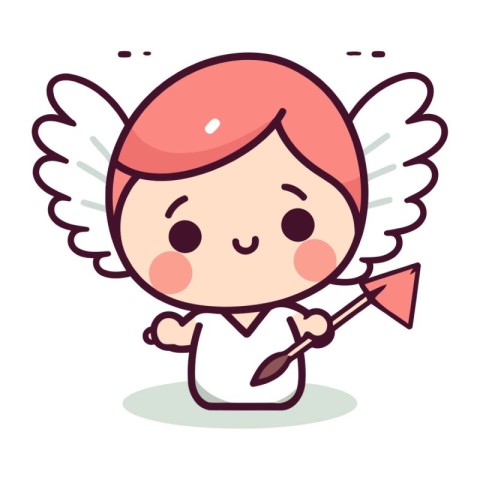 Cupid Cute Angel Cartoon Vector Illustration