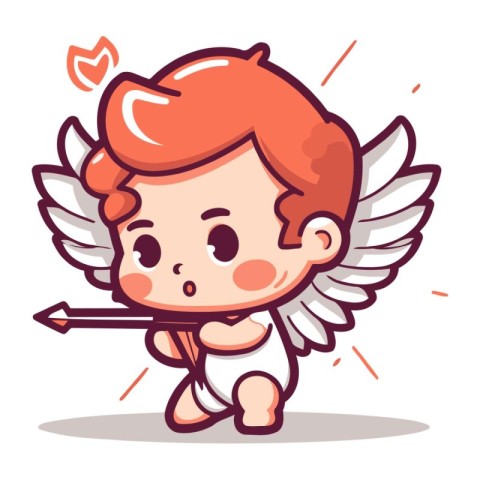 Cupid Cute Cartoon Vector Illustration of Cupid Character
