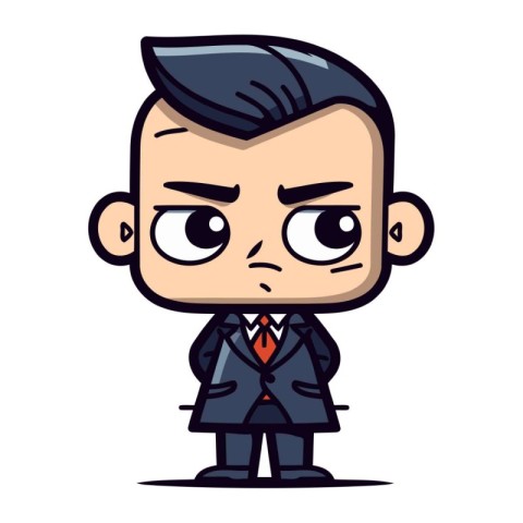 Angry Businessman Cartoon Vector Illustration