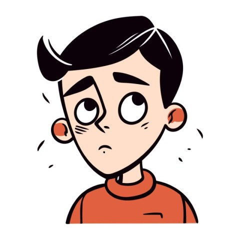 Illustration of a Teenage Boy Crying Colored Cartoon Style