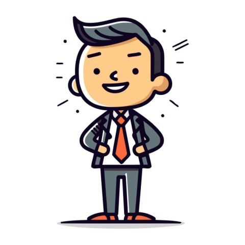 Businessman Smiling Vector Cartoon Illustration