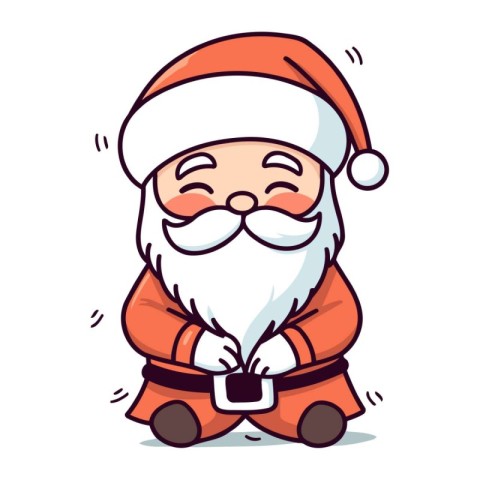 Santa Claus Cartoon Character Vector Illustration. Christmas a