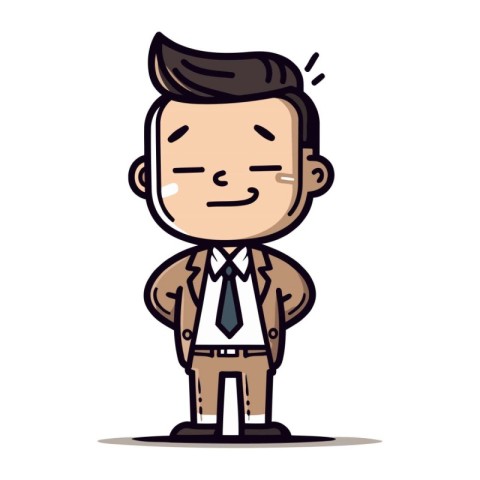 Smiling Businessman Cartoon Vector Illustration
