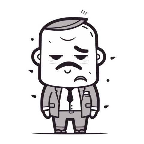 Angry Businessman Cartoon Vector Illustration of a Businessman