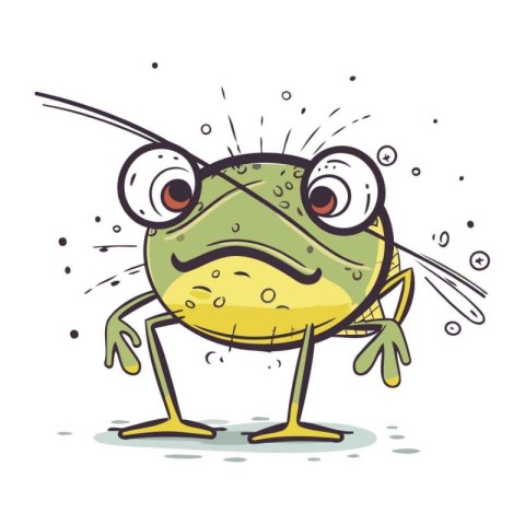 Frog cartoon character. Vector illustration isolated on a white