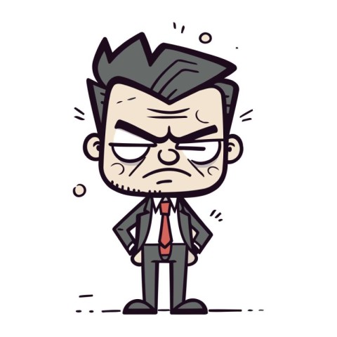 Angry Businessman Cartoon Vector Illustration