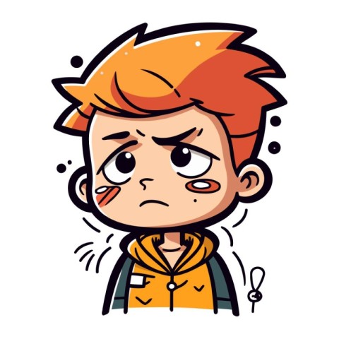 Angry Teenager Crying Cartoon Vector Illustration