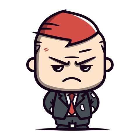 Angry boss Cartoon Vector Illustration.