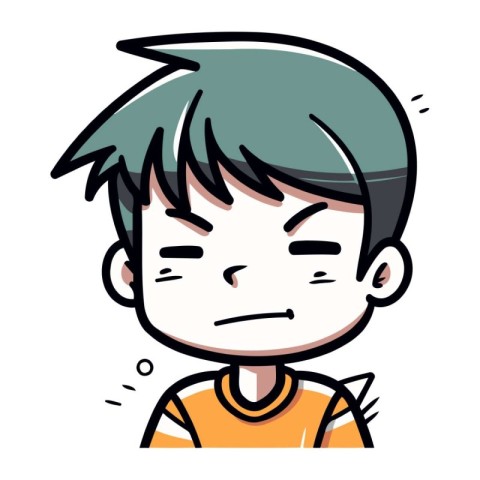 Illustration of a boy crying with tears on his face Vector