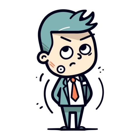 Angry Businessman Cartoon Vector Illustration