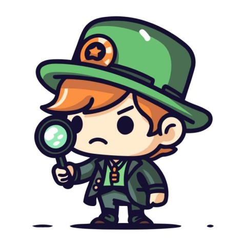 St. Patricks Day Cute Cartoon Vector Illustration Leprechaun D