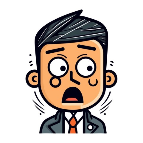 Surprised Businessman Cartoon Vector Illustration