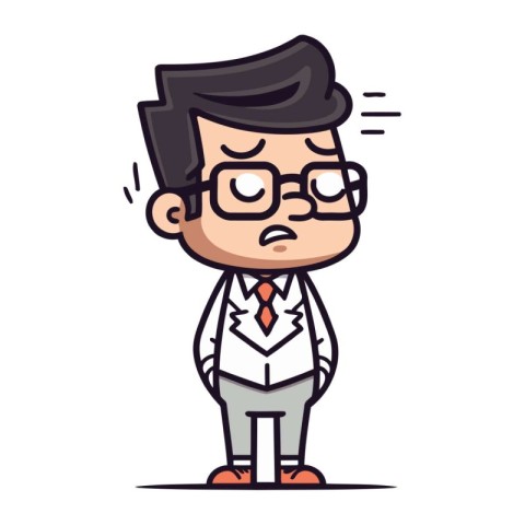 Sad Businessman Cartoon Character Vector Illustration