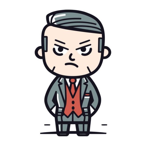 Angry Businessman Cartoon Vector Illustration