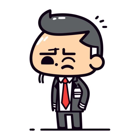 Angry Businessman Cartoon Vector Illustration