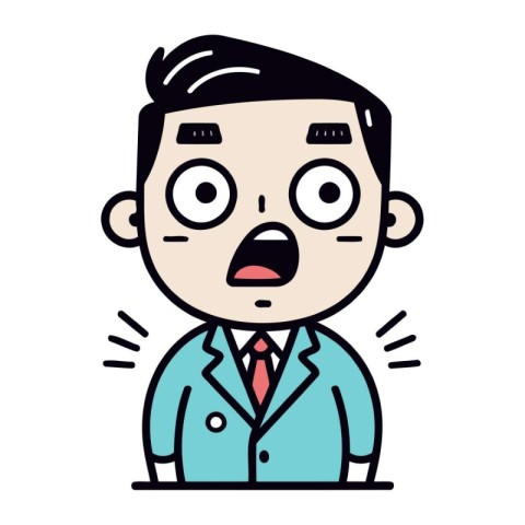 Surprised man with a surprised expression Colorful Vector Illu