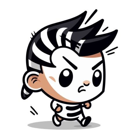 Zebra Boy Crying Cartoon Vector Illustration