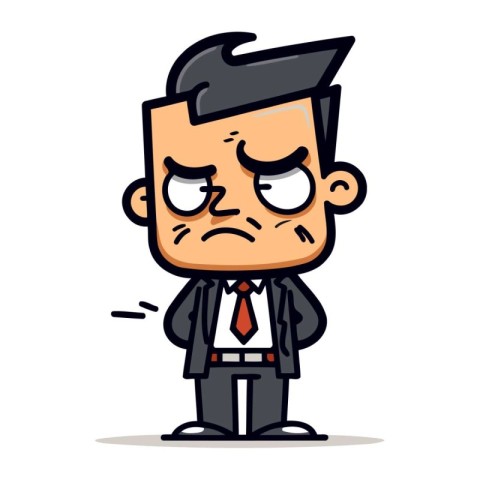 Angry Businessman Cartoon Vector Illustration