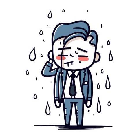 Businessman Suffering From Headache Cartoon Vector Illustratio