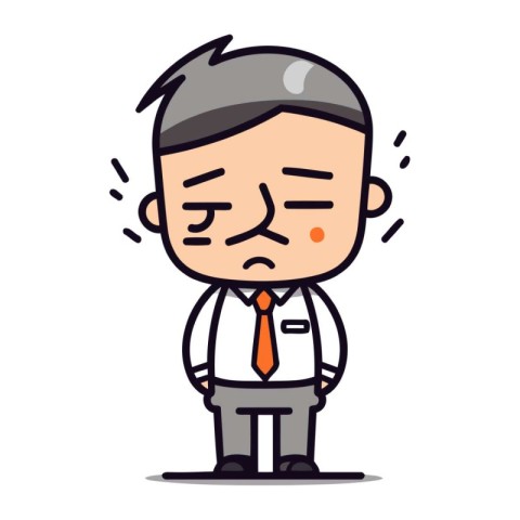 Frustrated Businessman Cartoon Vector Illustration