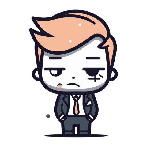 Angry Businessman Cartoon Vector Illustration of Businessman C