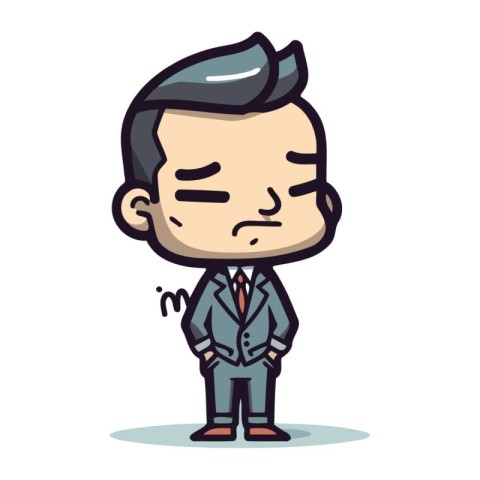 Stressed Businessman Cartoon Vector Illustration