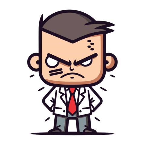 Angry Businessman Cartoon Vector Illustration