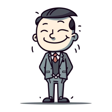 Smiling Businessman Cartoon Vector Illustration