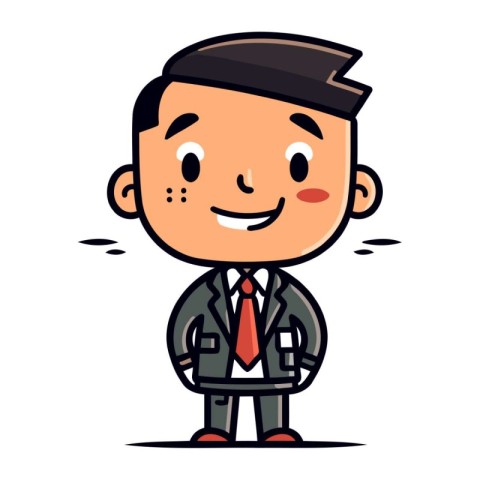 Smiling Businessman Cartoon Vector Illustration