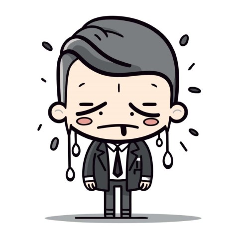 Angry Businessman Cartoon Vector Illustration