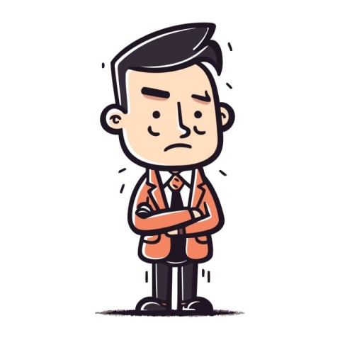 Businessman Cartoon Vector Illustration of a Businessman in Su
