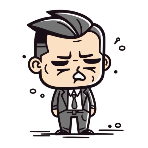 Sad Businessman Cartoon Vector Illustration of a Businessman C