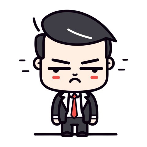 Angry Businessman Cartoon Vector Illustration