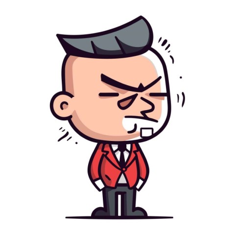 Angry Old Man Cartoon Vector Illustration