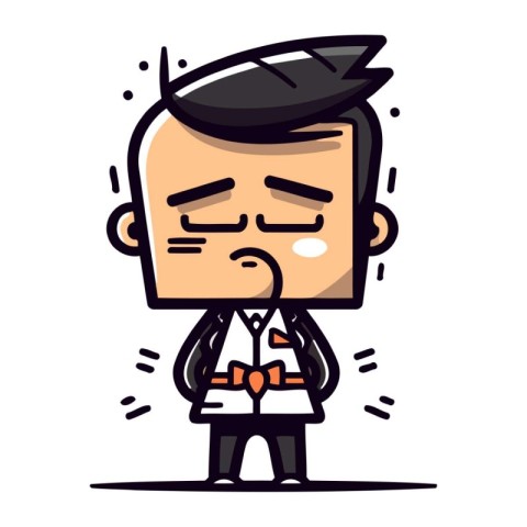 Upset Businessman Cartoon Vector Illustration
