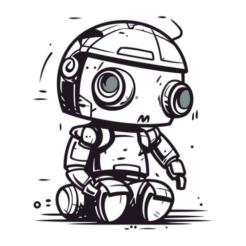 Astronaut in spacesuit. Vector illustration on white background.