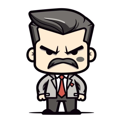 Angry Businessman Cartoon Vector Illustration