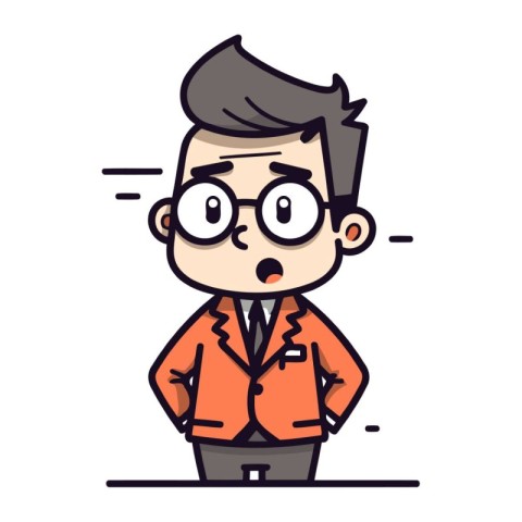 Businessman Shocked Cartoon Vector Illustration