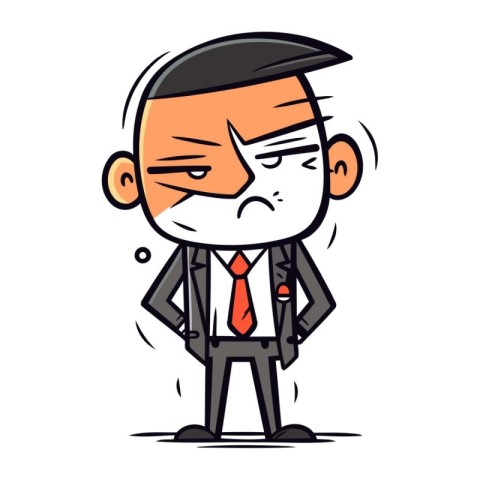 Angry Businessman Cartoon Vector Illustration