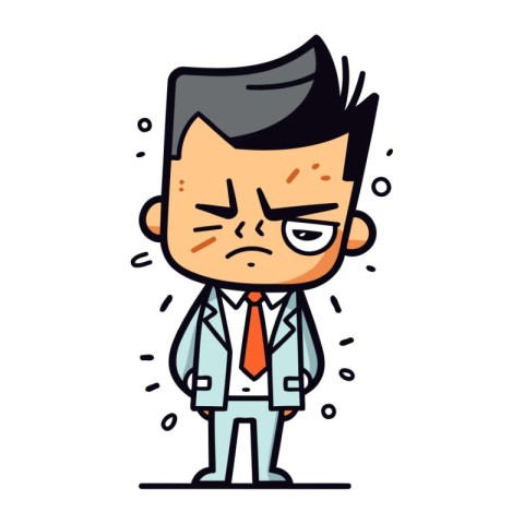 Angry Businessman Cartoon Vector Illustration