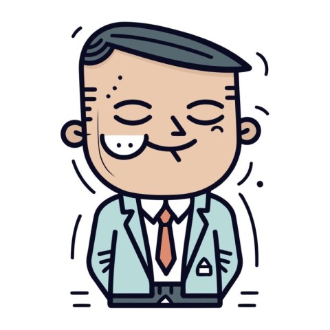 Illustration of a Grandfather Smiling at the Camera Vector