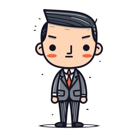 Businessman in Suit Vector Cartoon Illustration