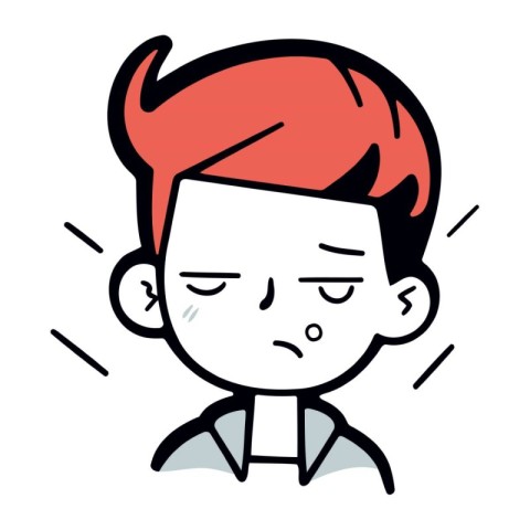 Angry boy cartoon vector illustration of a man with facial exp