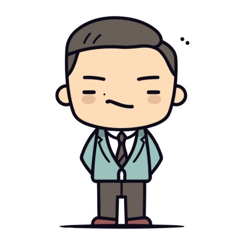 Businessman feeling sad Retro Cartoon Vector Illustration