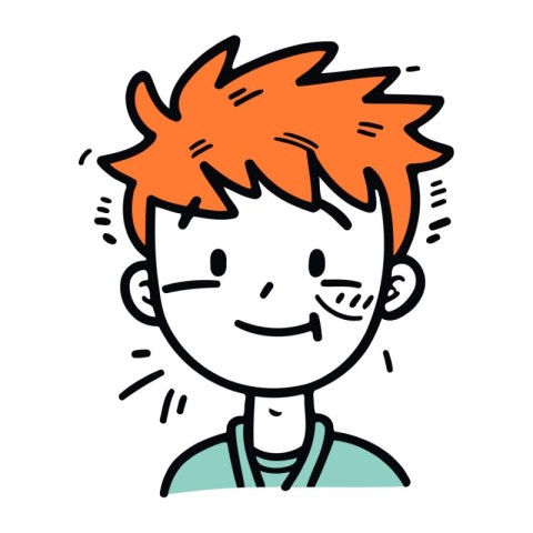 Smiling boy Vector illustration. isolated on a white backgroun