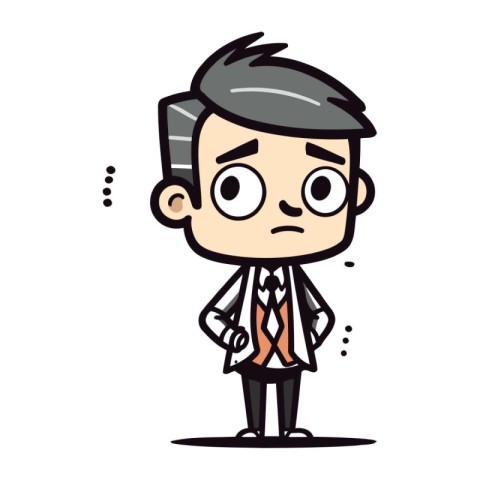 Angry Businessman Cartoon Vector Illustration