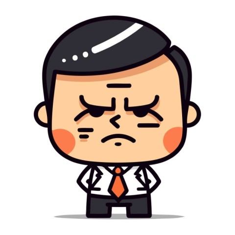 Upset Businessman Cartoon Vector Illustration